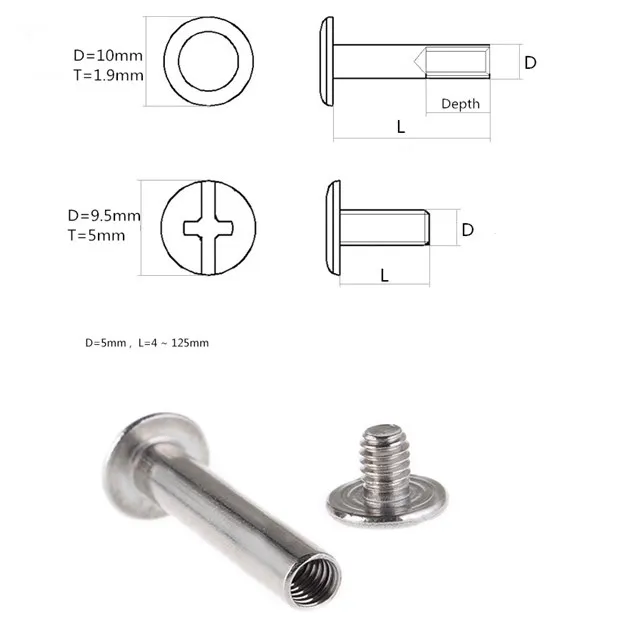 Slotted flat rivet head chicago screw