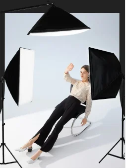 Professional Camera Photo Accessories Photography Studio Softbox With Four Lamps Design Plus 1.9m Tripod