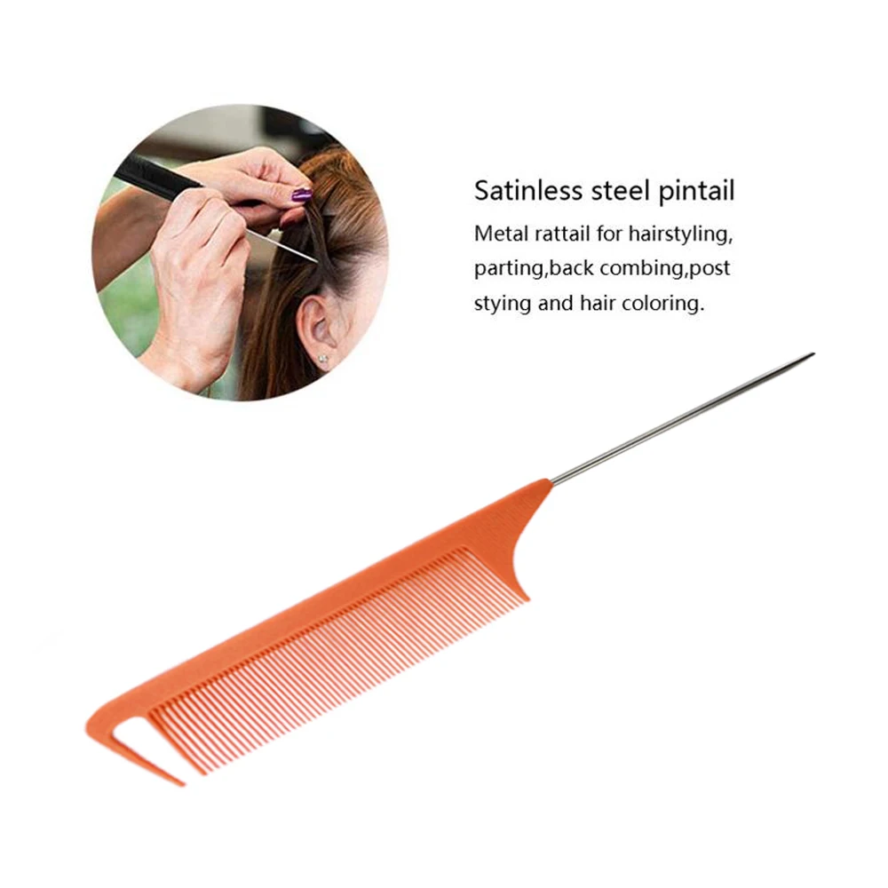 Kids Kinky Light Purple Lime Green Carbon Metal Precision Parting Hair Braid Combs Part Custom With Removable Parts With Logo