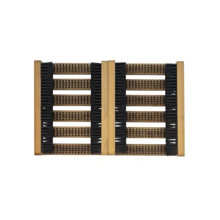 Wooden shoe cleaning brush with artificial bristles shoe brush with comfortable grip for cleaning and polishing shoes