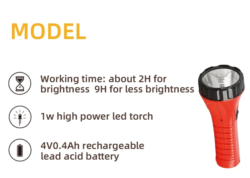 
Plastic rechargeable sealed lead-acid battery high power led torch light rechargeable 