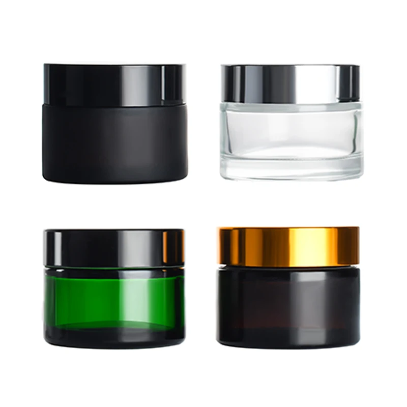 Wholesale cosmetic containers face cream container 5g 10g 15g 20g 30g 50g 100g clear glass cosmetic cream jar with lid