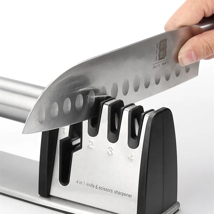 Stainless steel knife sharpener multifunctional grinding scissors 4 in 1 thickening for grinding knife