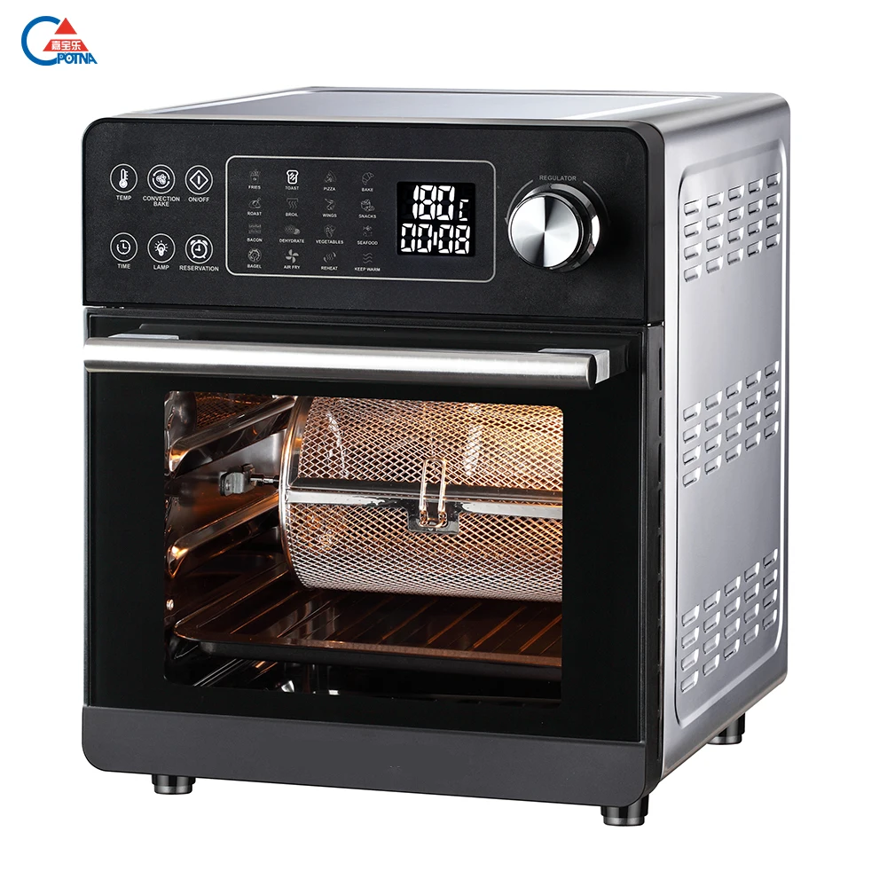 LED Digital ETL-Certified 16-In-1 Electric Air Fryer Oven with Light Indicator Double Layer Glass Door Toaster Air Fryer Oven