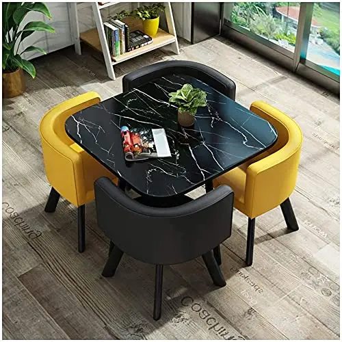 Wholesale Modern Dining Table Sets 4 6 Chairs Dining Table Wooden Restaurant Cafe Chatting Table