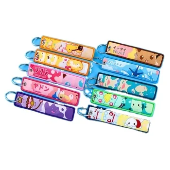 65 Style Stock Pokemoned Anime Embroidery Key Tag Motorcycles Cars Backpack Chaveiro Keychain For Friends Fashion Key Ring Gifts