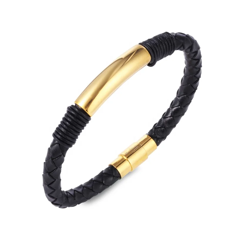 2019 Wholesale Designs For Men Custom Bracelet Leather New Latest Designs Adjustable Rotational Gold Bracelet