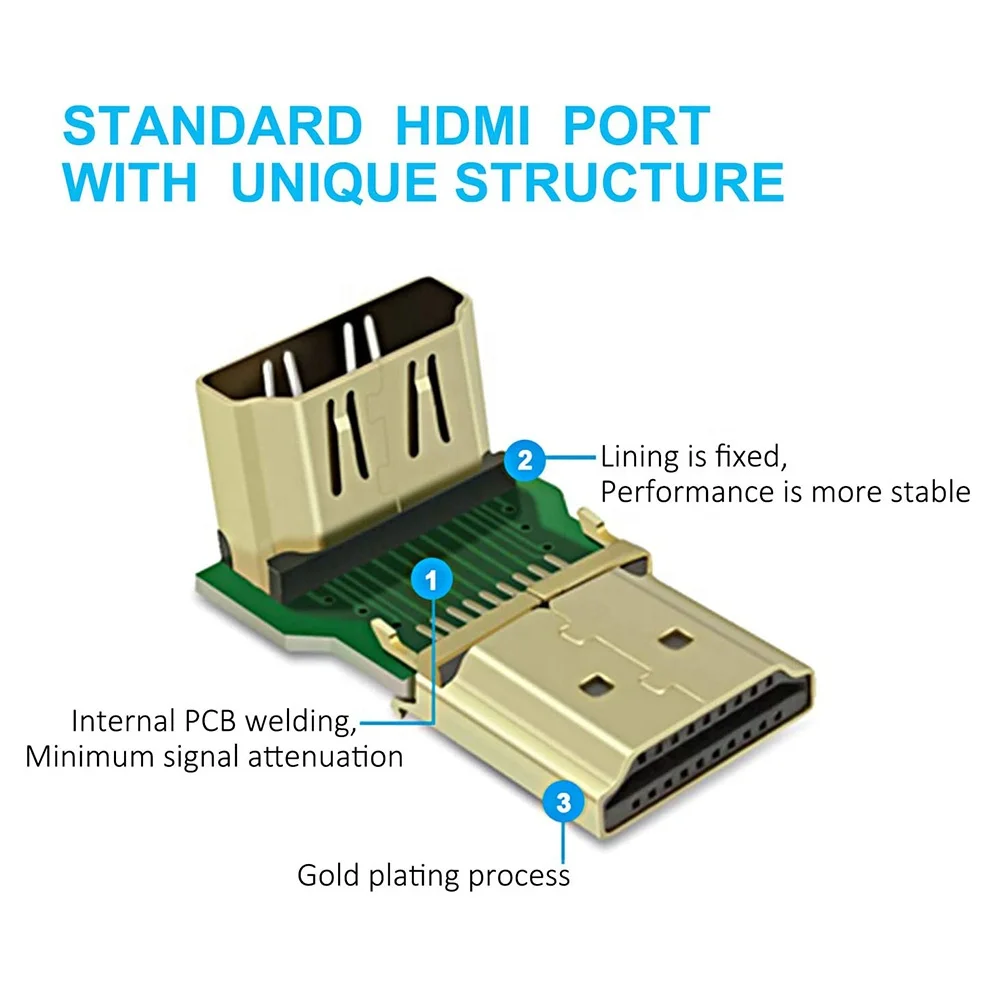  Позолоченный OEM HDMI удлинитель 1080P штекер на гнездо 90 градусов прямоугольный разъем адаптер конвертер
