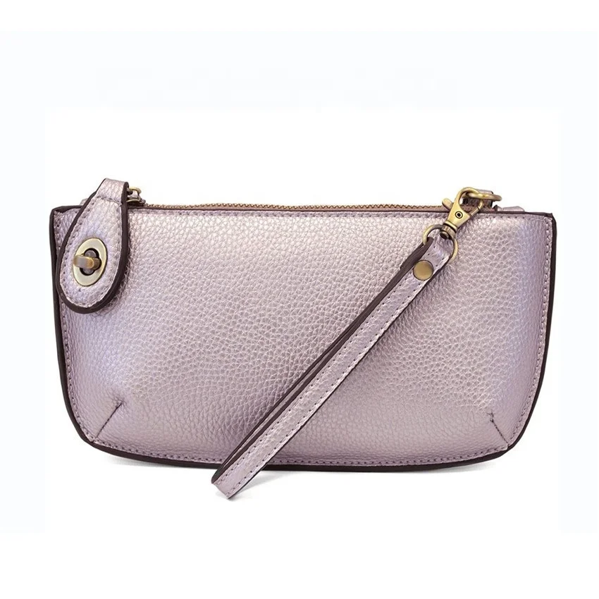 Wholesale Wallet Wrist Strap Zipper Faux Leather Custom Wrist Strap Wallet Clutch Bag