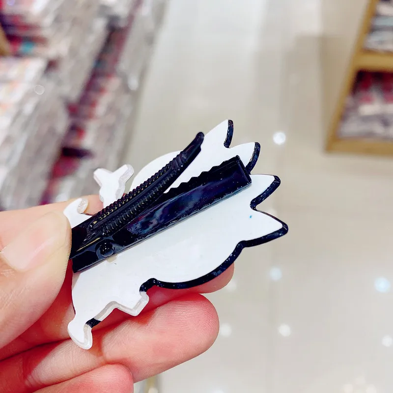 Sanrioed Wholesale Acrylic Hair Clip 10pcs each set Anime bad badtz.maru Girls Gifts hair rope Pink Hair Accessories