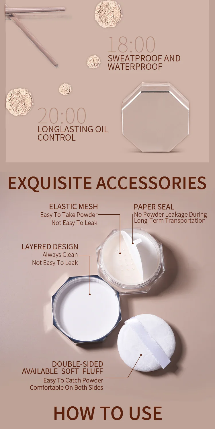 Wholesale Oil Control Vegan Face Cosmetic Setting Powder Ultra-light Perfecting Finishing Loose Powder Translucent Loose Powder