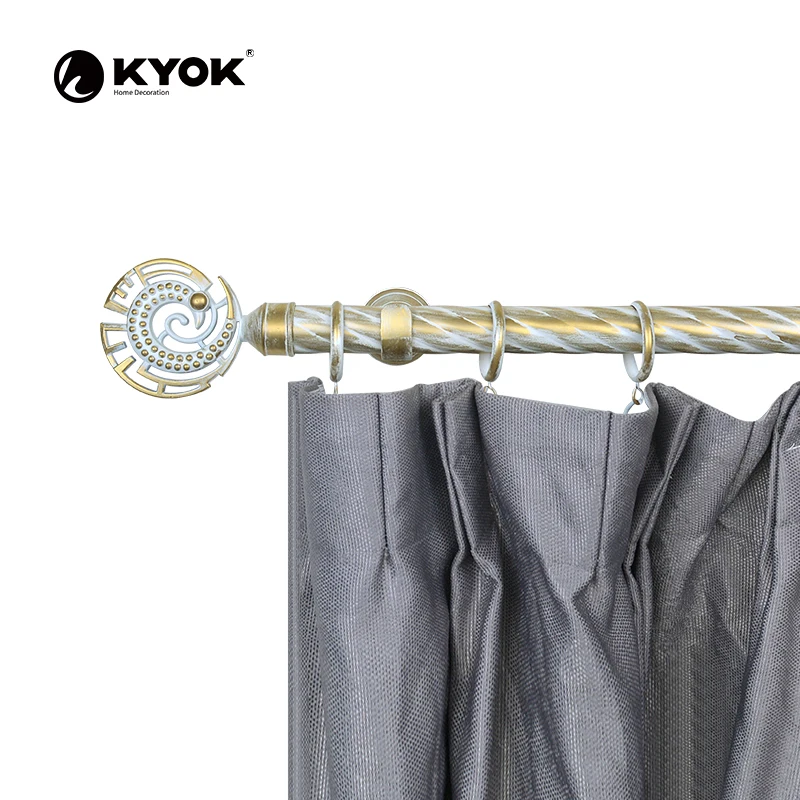 Manufacturer Curtain Pipe Metal Flower Shaped Decorative Finials anti Brass Curtain Rod Bracket For Wholesale