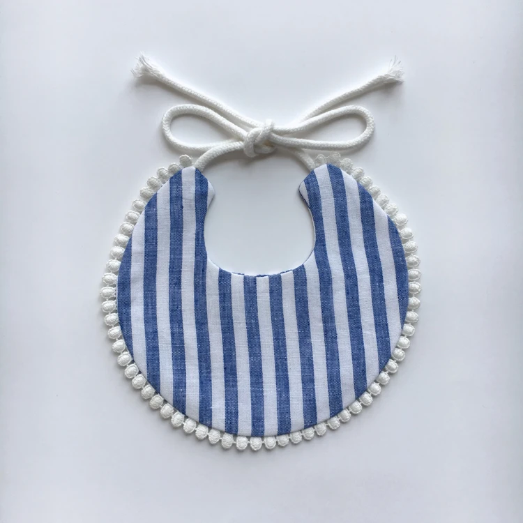 Customize Linen Lace-up Bibs  New Born Baby Bibs Reusable ECO-Friendly Bibs