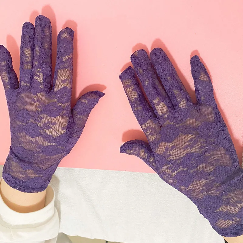 Lace Gloves Party Black White Lace Sexy Summer Driver  Sexy Driver Gloves sun protection