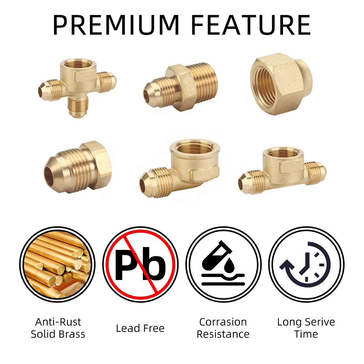 Lanlang OEM No Lead Pipe Connector 1/2 Inch Pex Brass Fittings Elbow Tee Coupling Pex Fittings For Pex Pipe