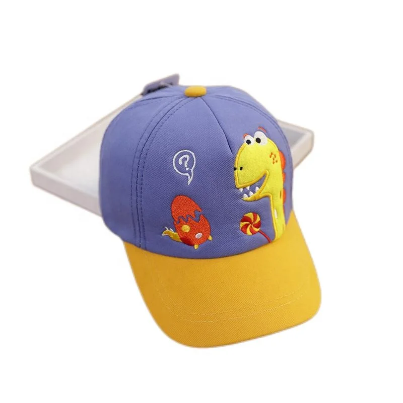 New 2022 Kid Baseball Cap with Dinosaur Applique Spring Baby Hats and Caps