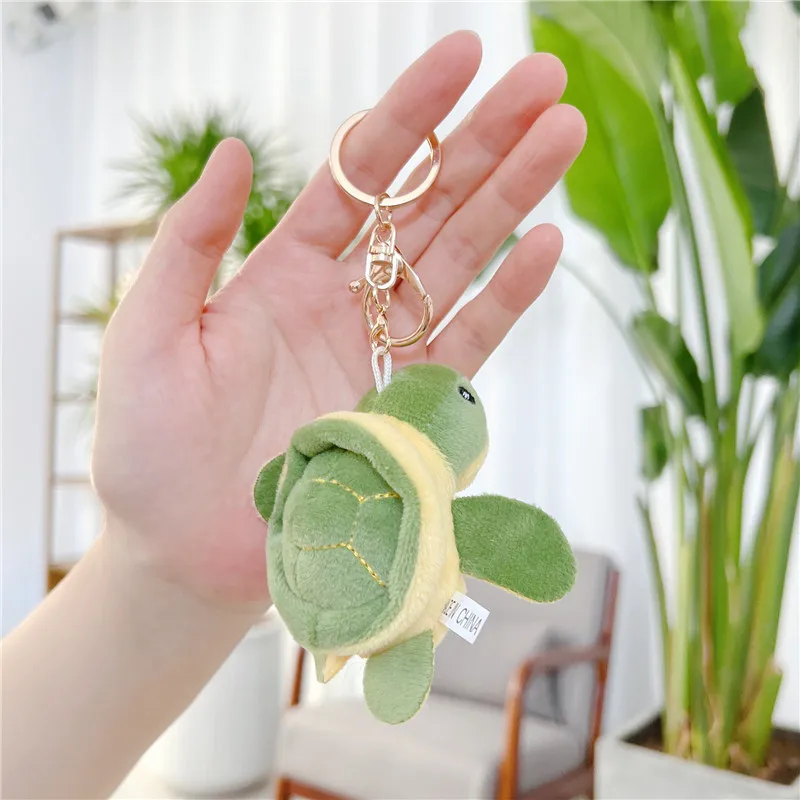 Cute turtle plush toy key chain wholesale high quality turtle pendant doll keychain