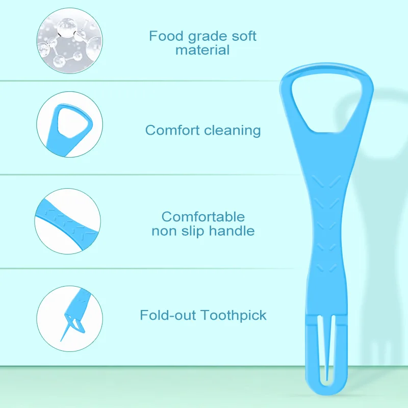 Bulk Multi-purpose Oral Hygiene Care Applicants Products Teeth Cleaning Plastic Interdental Toothpick Tongue Scraper Cleaner