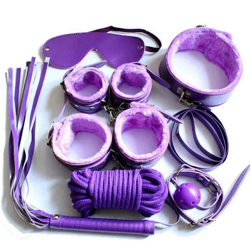 Hot Selling New Design Sex SM Product Sexy Outfit Slave Neck Corset Collar Steel Bondage Whip 7 Pieces BDSM Set