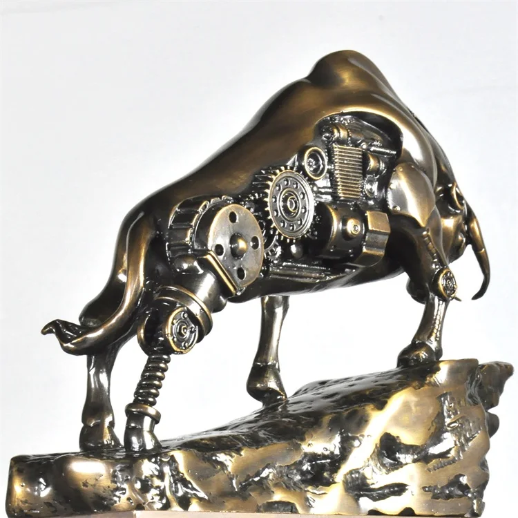 Professional sculpture designer Wall Street mascot bull designs industrial cattle sculpture