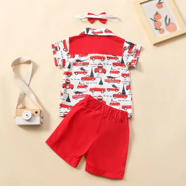 Buy From China Origin Sale My First Christmas Santa Print Short Sleeve T-Shirt Shorts 1-6YBaby Boy Clothes Christmas
