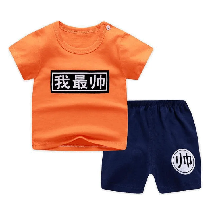 
children clothing set boy girls Summer Short Sleeve shirt and short Boys Cotton Clothes Sets kids Pajamas 
