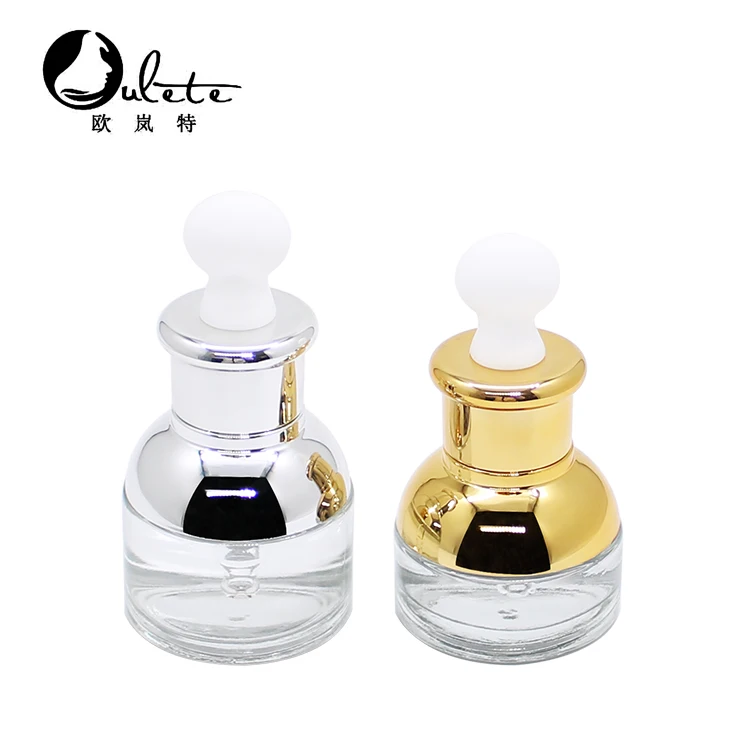 
new design cosmetic silver glass dropper serum bottle for essential oil with perfume 