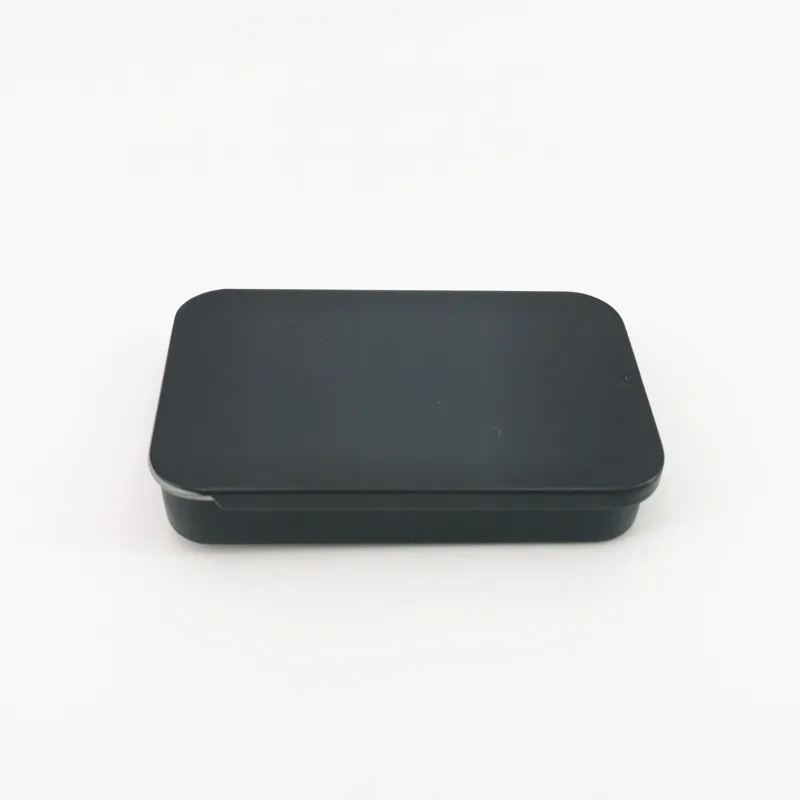 
80x50x15mm 35g 40g Metal Rectangle Black Silver Pink White Slider Tin Box for candy slider tin Can lip balm slider tin box 
