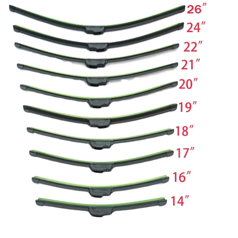 HSG 14-26  Universal flat wiper blade adapt auto front glass car accessories multifunct windshield wipers for cars manufacturer