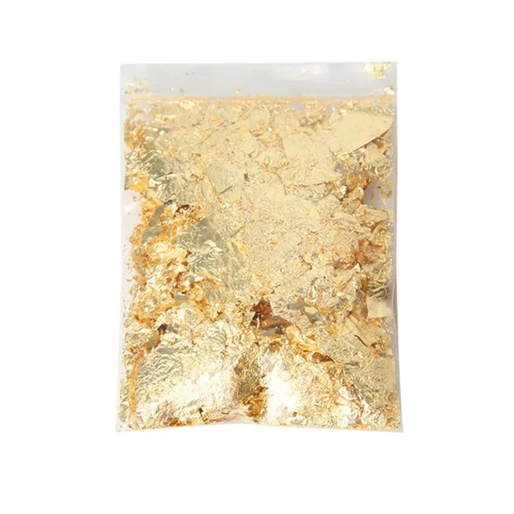 3g Leaf Flakes Foil 24K Edible Sheets Paper Food Sheet For Facial Gilding Cosmetics Resin Cake Deco Color Pure Gold Leaves