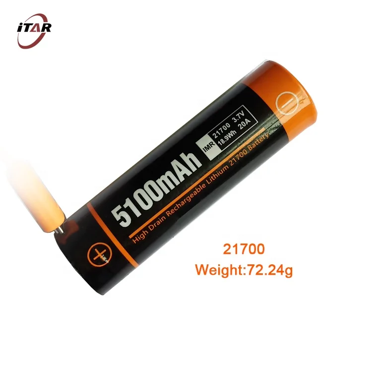 High capacity 100% original  21700 3.7V 5000mAh rechargeable li-ion battery with 5V 1A USB port battery