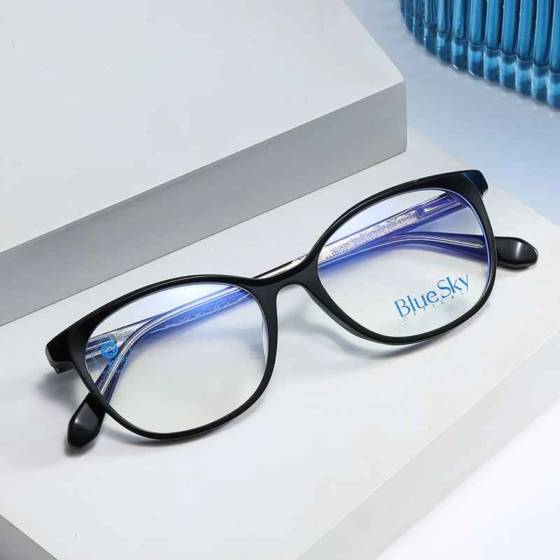 Colorful Eyewear Fashion Glass Eyeglass 2021 Big Computer Anti Blue Light Unisex Man Custom Acetate Frame