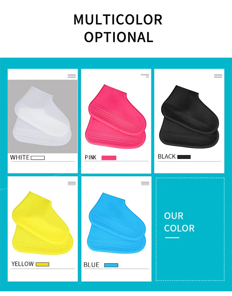 Reusable Unisex Rain Boots Waterproof Shoe Cover Silicone Shoes Protectors Rain Boots for Indoor Outdoor Rainy Days