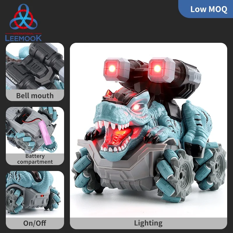 2.4G Rotating Off Road Remote Control Car 360 Rotating  Rc Dinosaur Stunt Car With Light Music