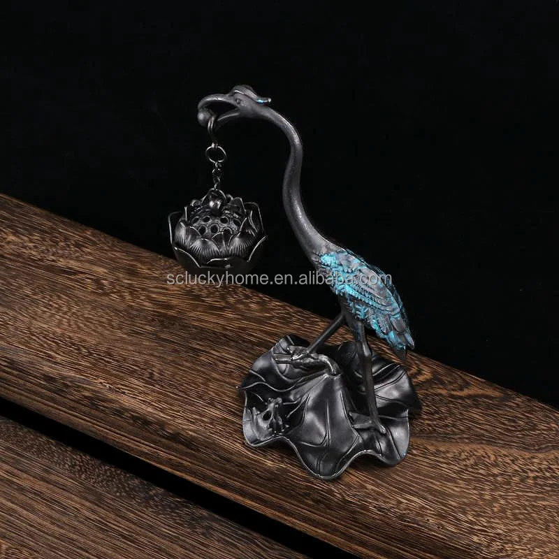 Japanese-style incense burner ornaments aroma stove Boshan crane stove dragon and phoenix pipa fan incense burner holder