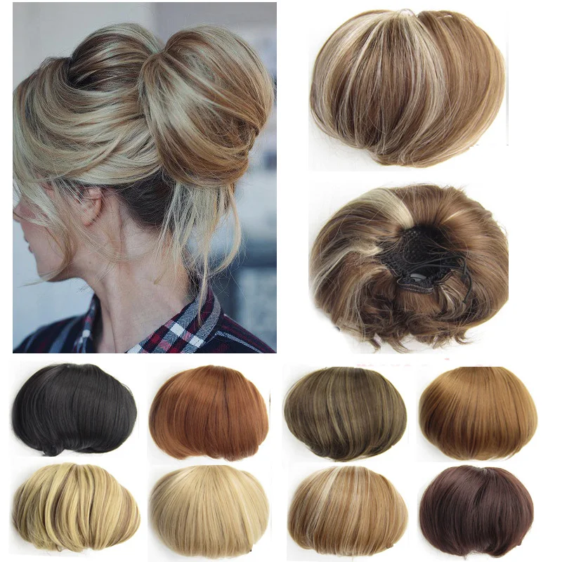 Wholesale Synthetic Flexible Hair Buns Curly Scrunchy Chignon Chignon Updo Hairpiece Hair Bun
