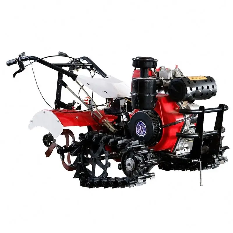 New Listing 8/10/12/15p Gasoline Engine Double Chain Track Type Cultivator Power Tiller Rotary tiller Small Cultivator