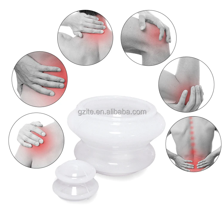 Amazon silicone Suction Bulb silicone Cupping Set 4pcs Anti cellulite vacuum Massage body facial massage rejuva cup