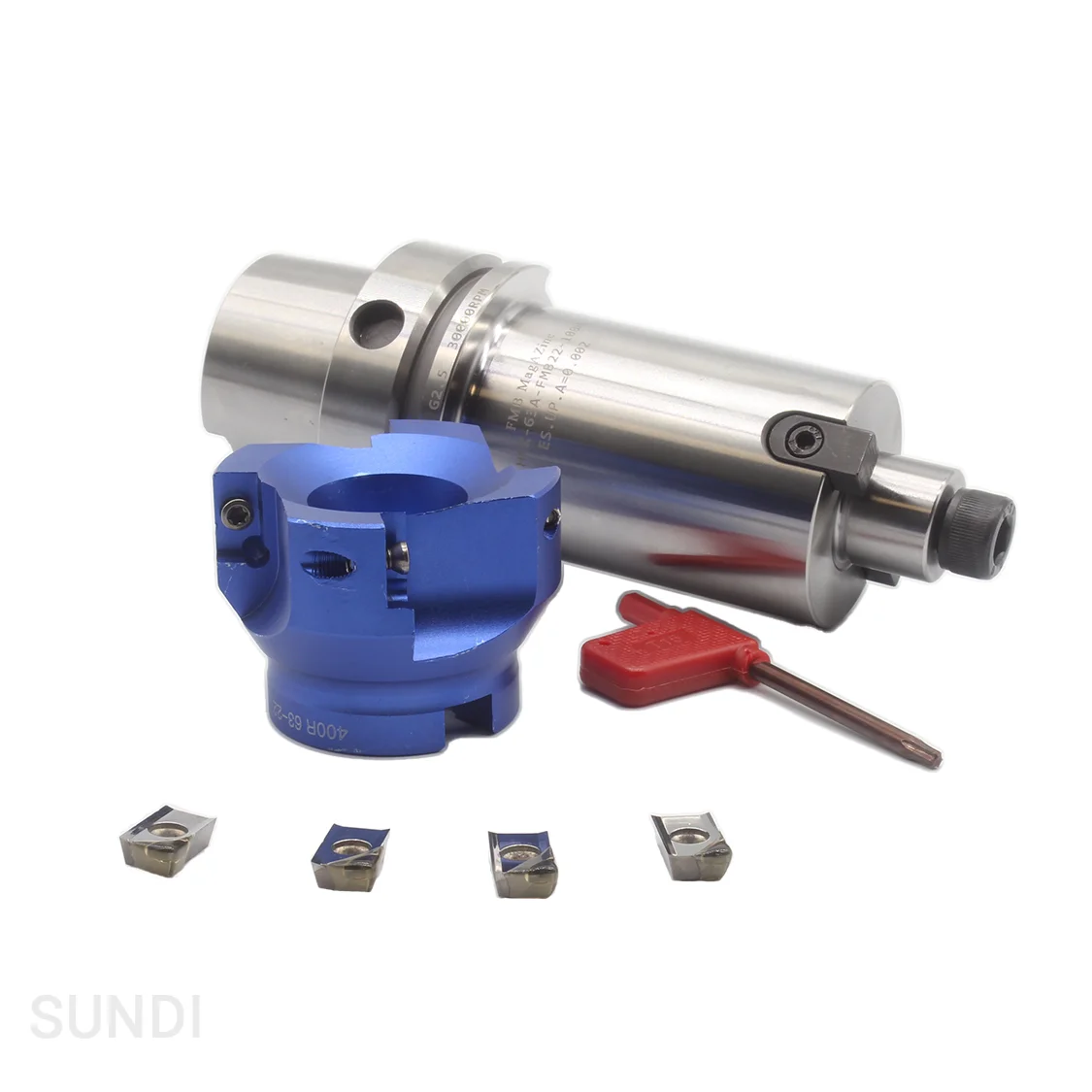 4 flutes high speed haas aluminum tooling system with HSK A63 holder APKT160412 PCD face milling cutter