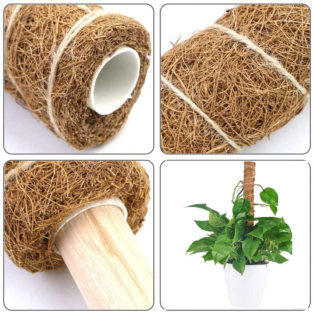 30\40\50cm Plant Climbing Pole Coir Moss Stick Bendable Palm Vines Stick Plant Support Extension Climbing Indoor Plants Creepers