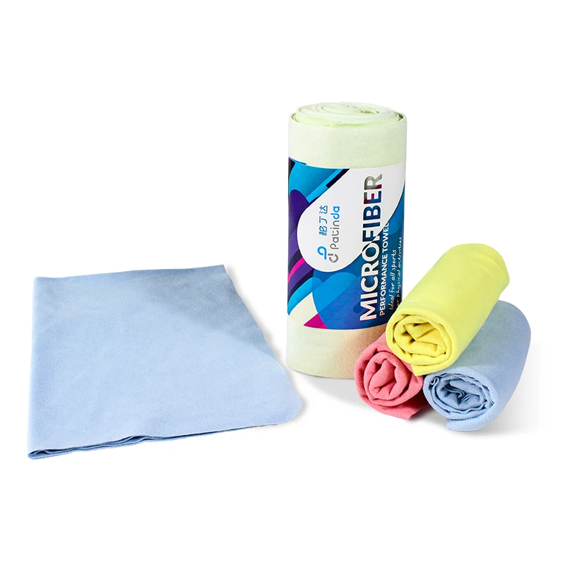 Edgeless design custom logo microfiber Sports fitness outdoor Sweat towel absorbent quick drying microfiber suede towel