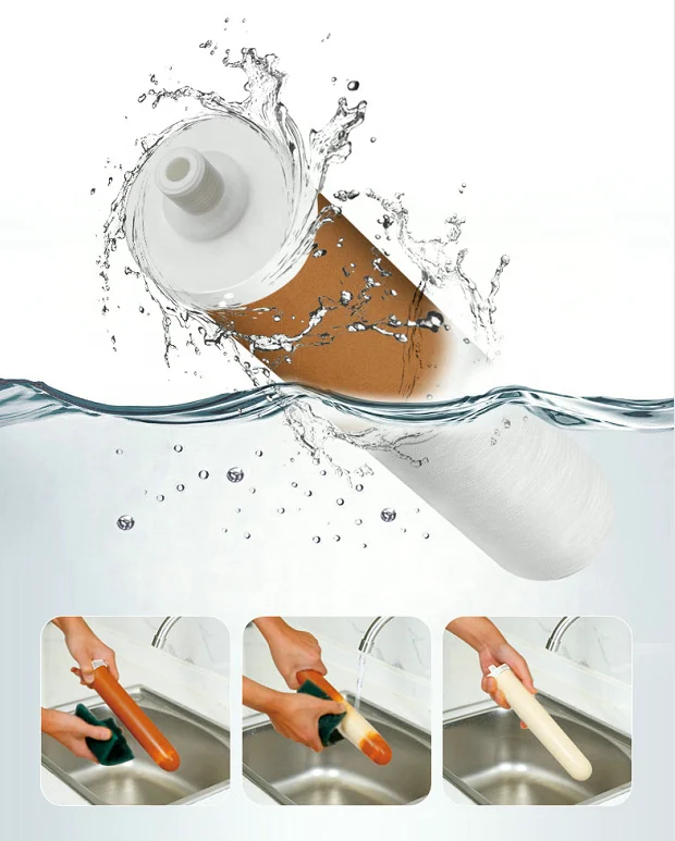 HONG HUI QY3-10A Stainless Steel 304 Three Stages Under-sink Water Filter Housing Ceramic Water Purifier