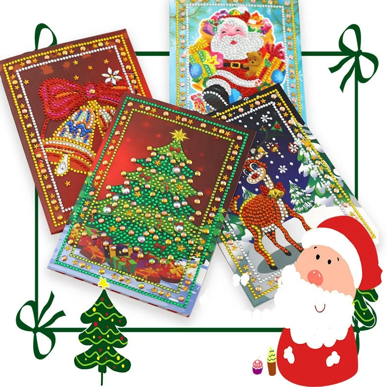 
2021 new arrivals 5d Diamond painting christmas cards diy Greeting Festival Cards Gifts 