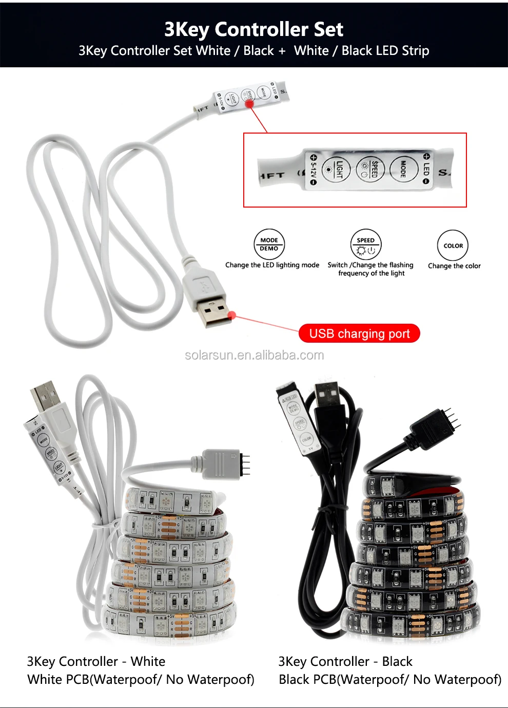 Smd5050 Usb Powered Dc5v Decoration For Tv Ktv Theatre Compute Mood Ip65 Color Dmx Led Strip Light With Remote Controller Kit