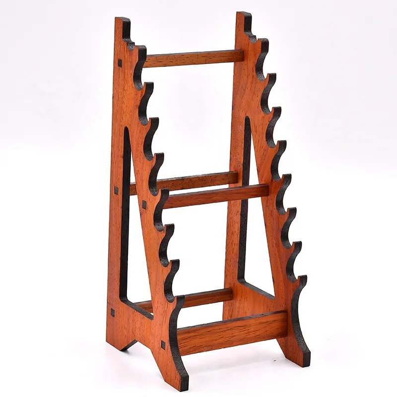 Customer Custom 22cm Zinc Alloy Spring Knife Holder Wooden Material Can Put Eight Display Decorative Art Storage in Stock