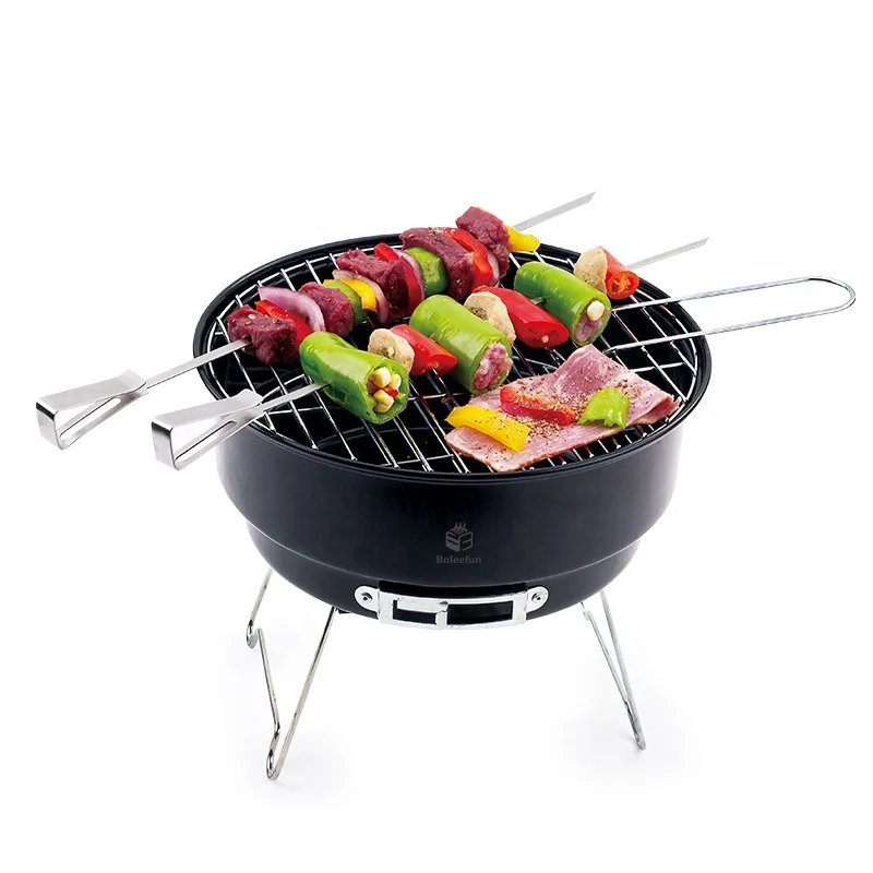 Portable Folding Mini BBQ Grill  Disposable Charcoal Grill for supermarket promotion Made of Carbon Steel