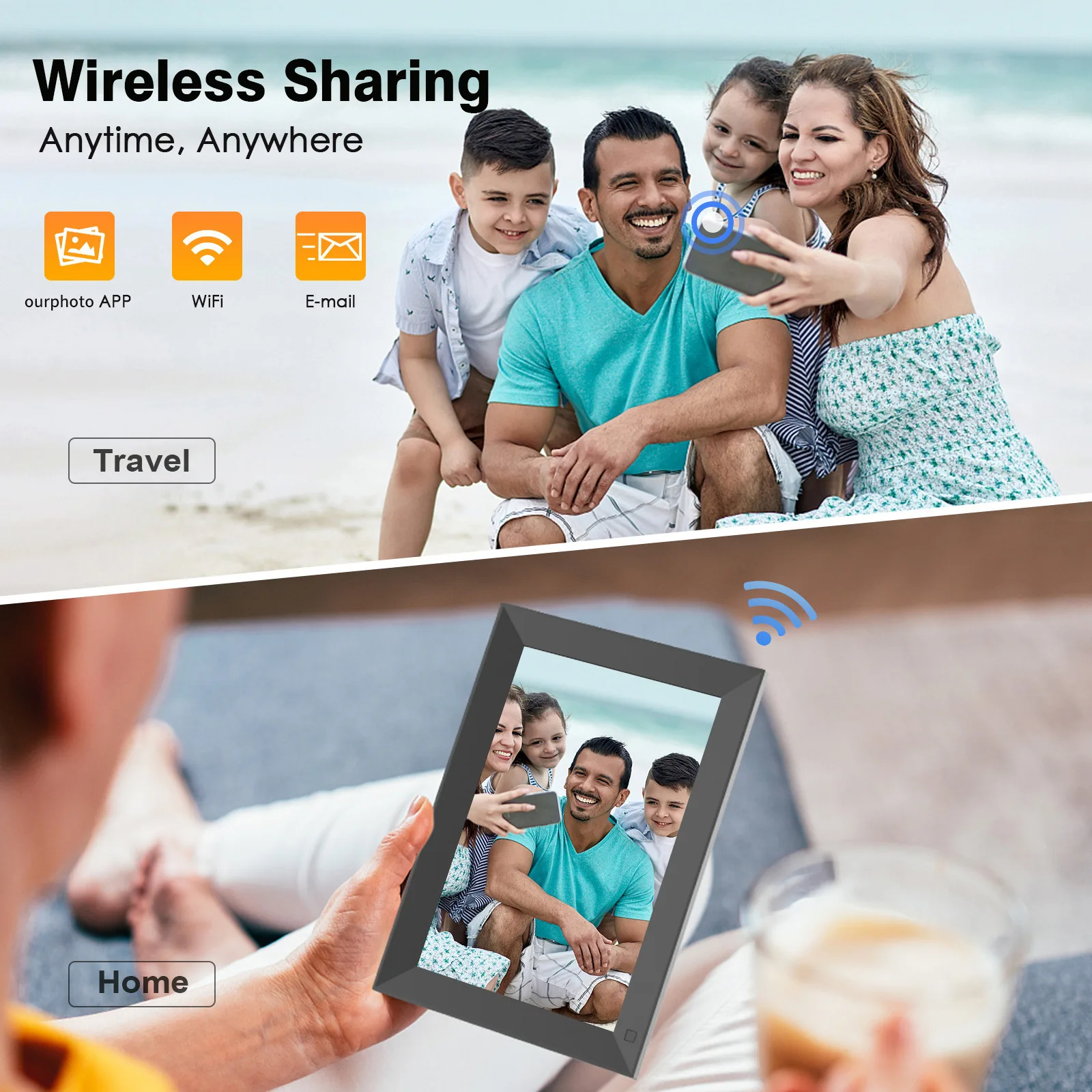 10 inch WiFi Digital Picture Frame Email Photos from Anywhere Touch Screen Display Effortless One Minute  Cloud Photo Frame