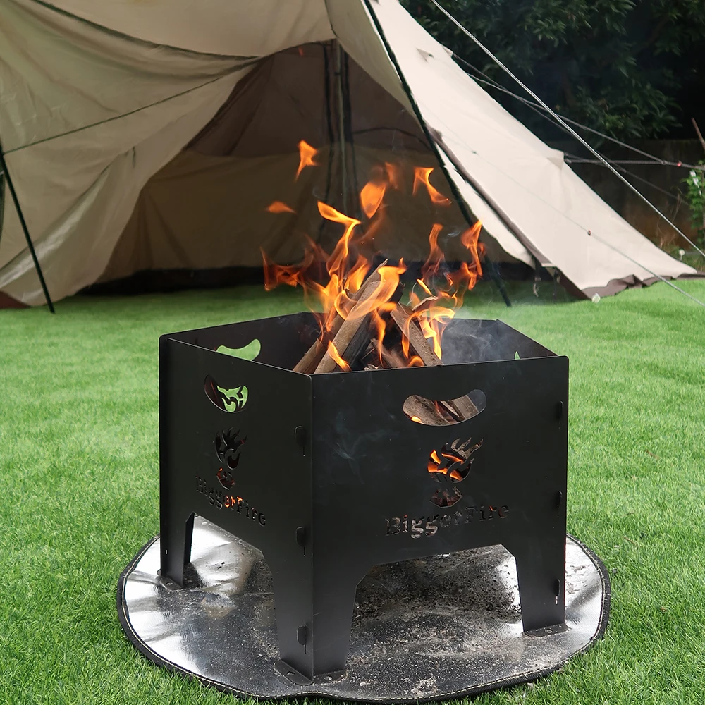 Classic Outdoor Campfire Brazier Assembled Fire Pit Ring Bonfire Portable fire pit grill camping HR-HK-008