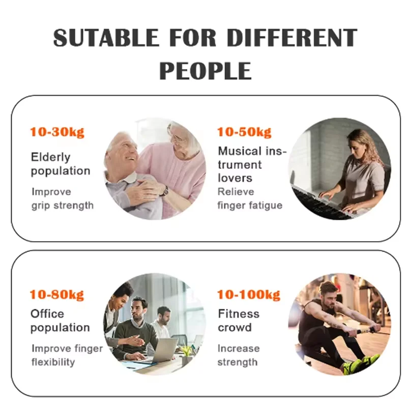 Adjustable 5-100kg Gym Wrist Expander Sports Style Finger Exerciser for Hand Gripper Strength Recovery and Fitness Exercise