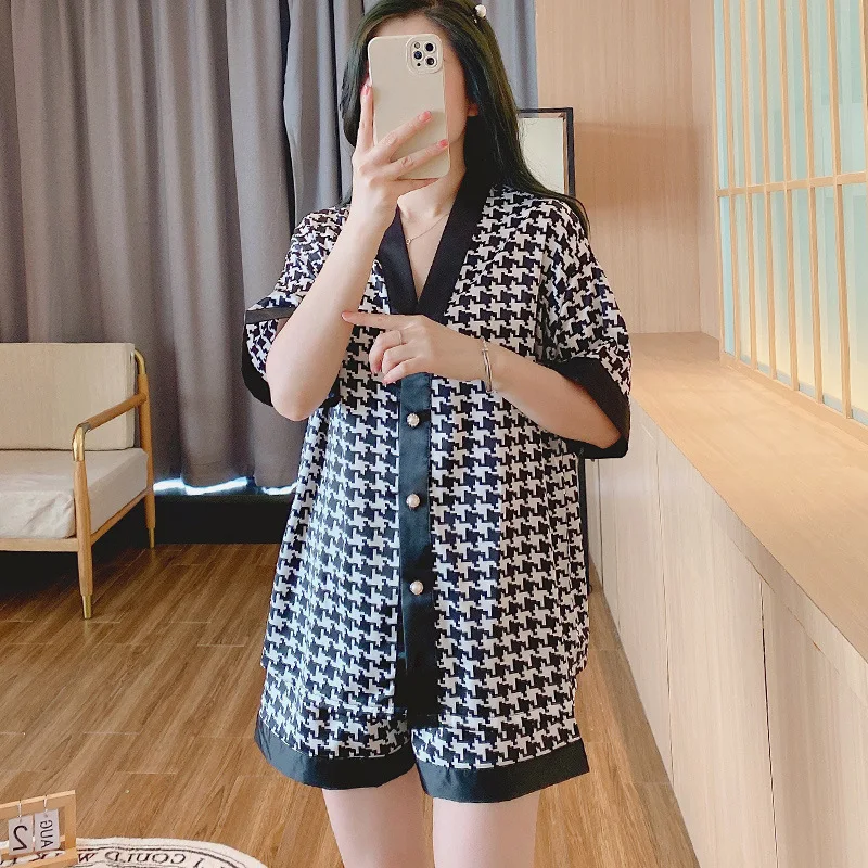 Wholesale ladies pyjama home wear shorts nightwear cartoon floral prints Pyjamas women sleepwear night suit women pajamas